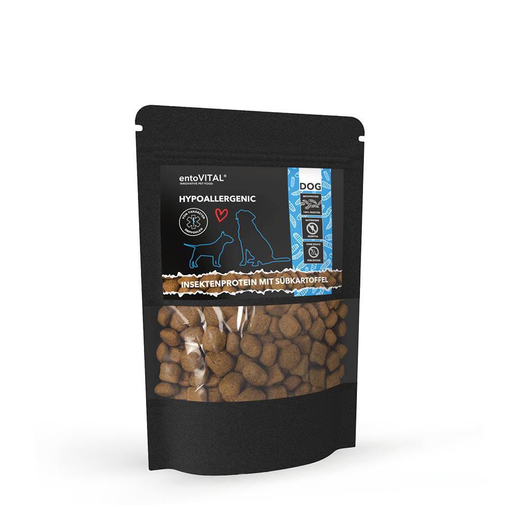 Foto 125g: Getreidefreies Trockenfutter mit Insektenprotein für Hunde mit Allergien